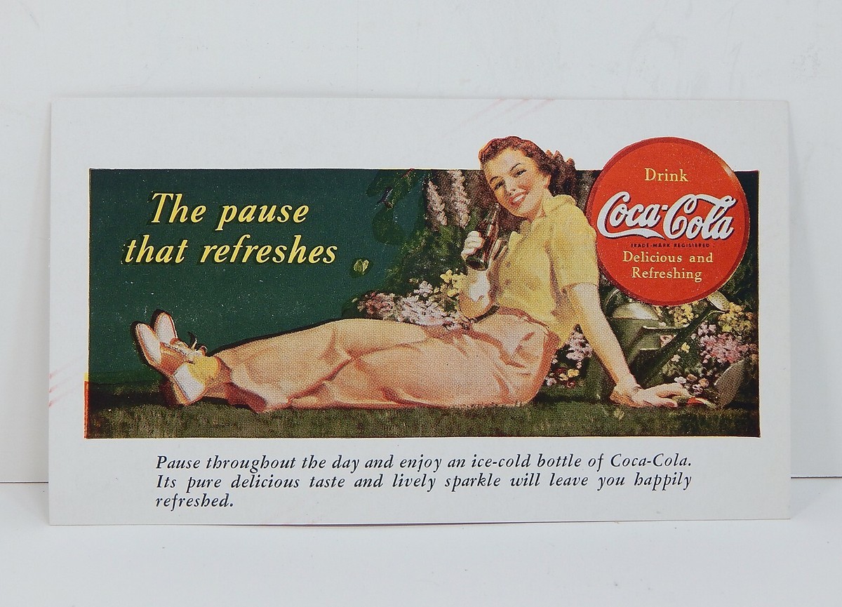 COCA COLA, The Pause That Refreshes, Vintage 1950s Two-Sided GH