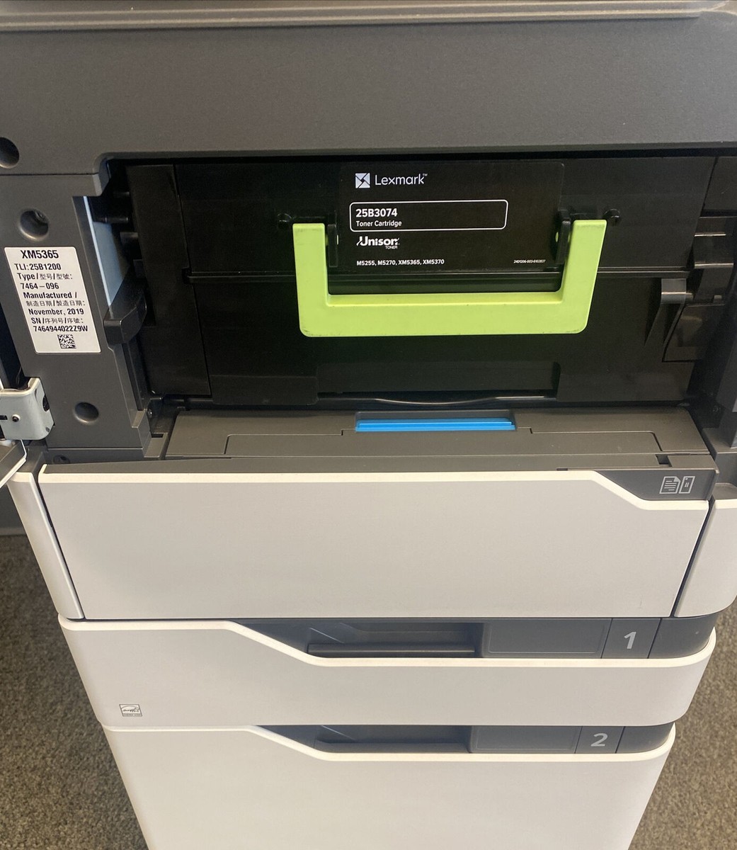 Lexmark XM5365 Laser MFP Printer B&W COPY SCAN email 65 PPM -All