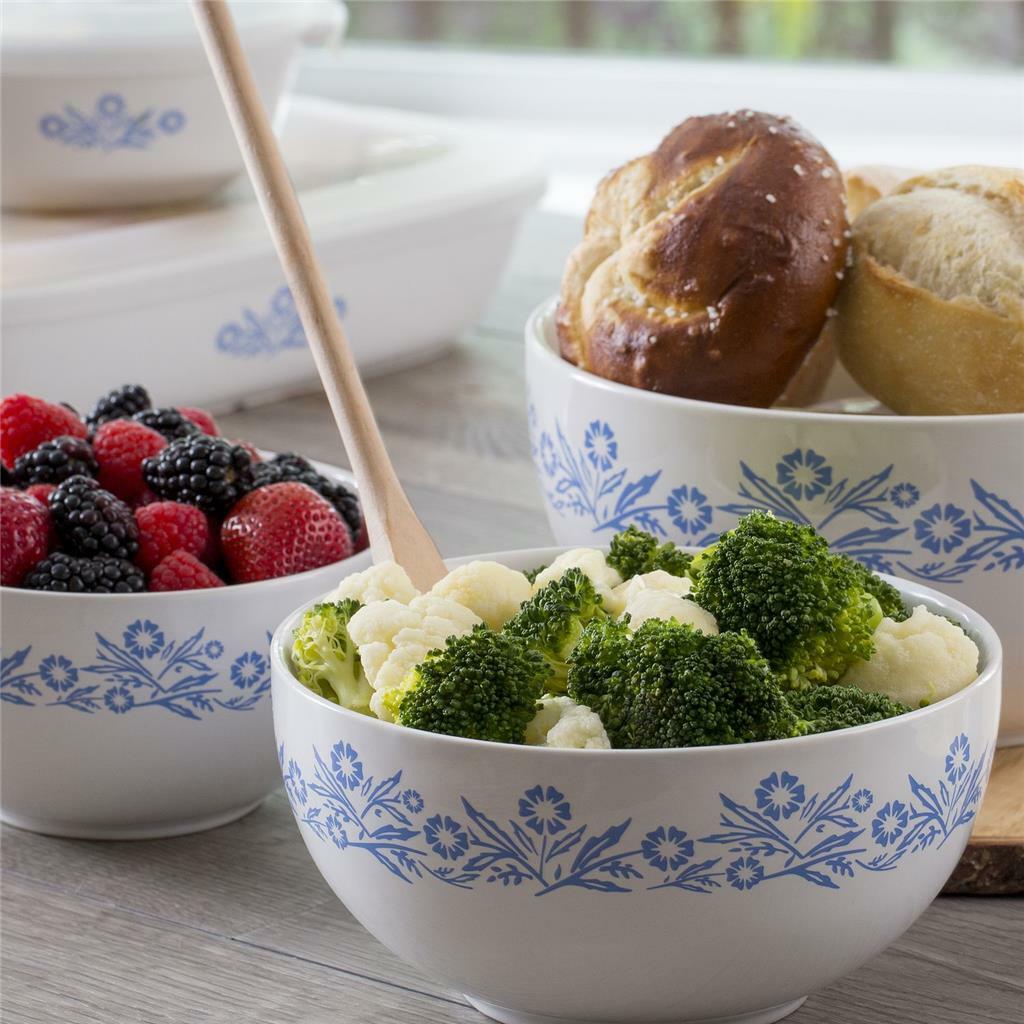 60th Anniversary 3-pc Corningware Corelle Cornflower Blue Mixing