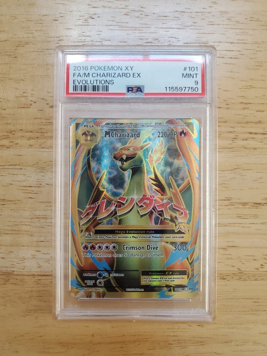 Pokemon PSA 9 MINT 2016 M Charizard Ex #101/108 XY Evolutions Full