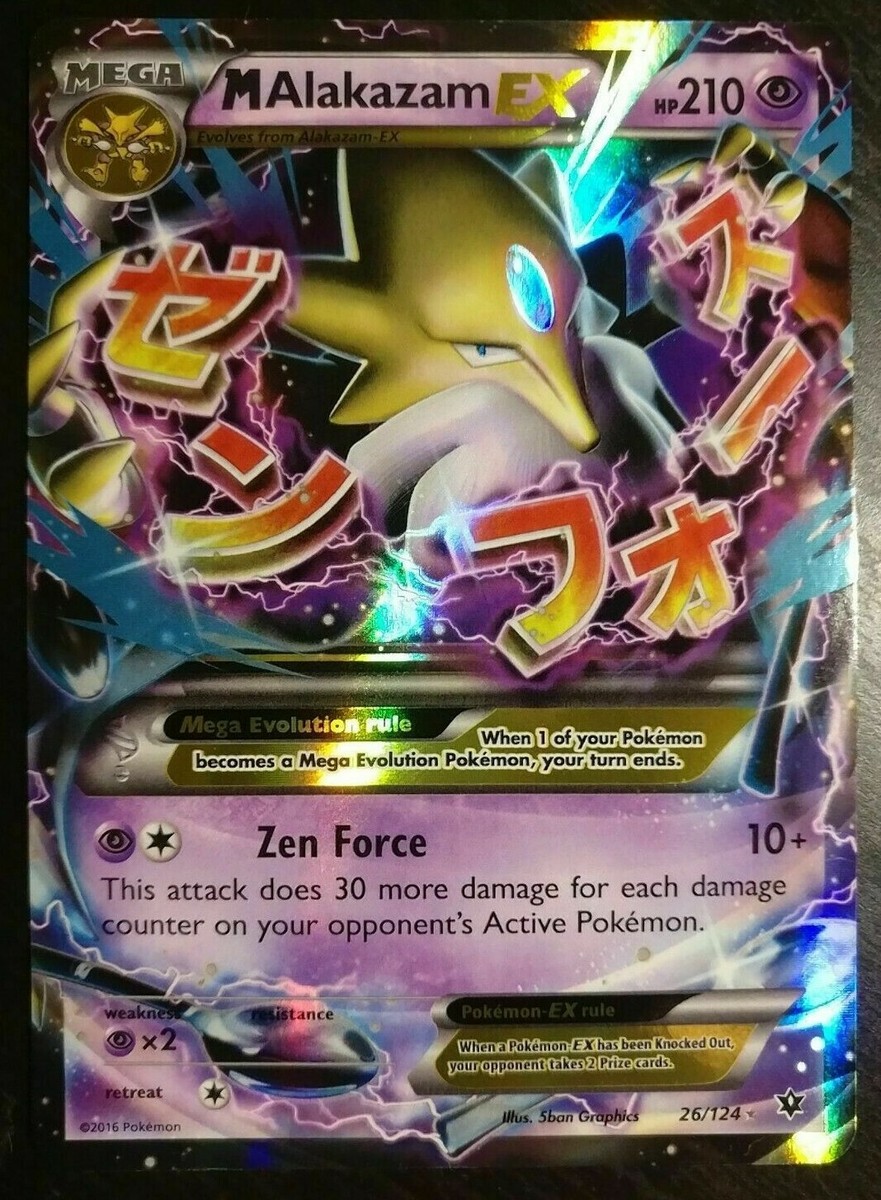 ULTRA RARE Mega M Alakazam EX 26/124 XY Fates Collide Pokemon TCG