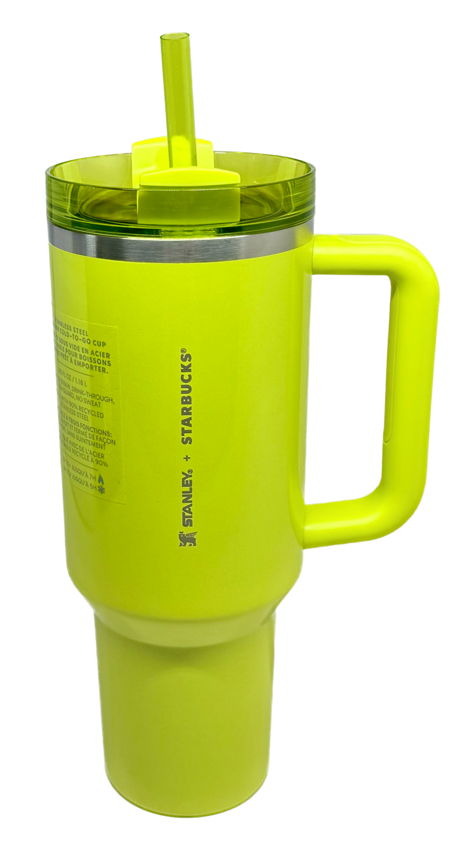 New Stanley X Starbucks 2024 Summer Lime Green Shimmer 40 Oz Neon