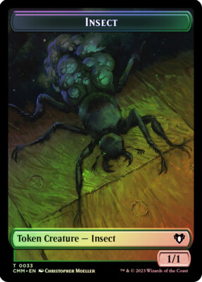 MTG FOIL {Insect Token} // {Spirit Token} (Black/White