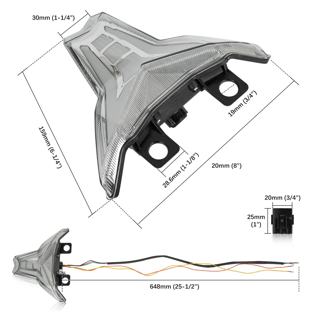 Smoke Integrated LED Tail Light Turn Signals For Kawasaki Ninja