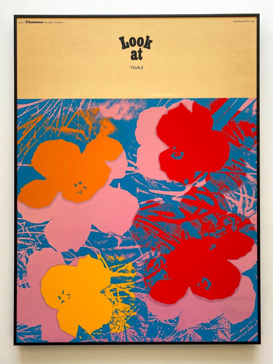 ANDY WARHOL RARE 1970 SILKSCREEN PRINT FRAMED EXHIBITION POSTER