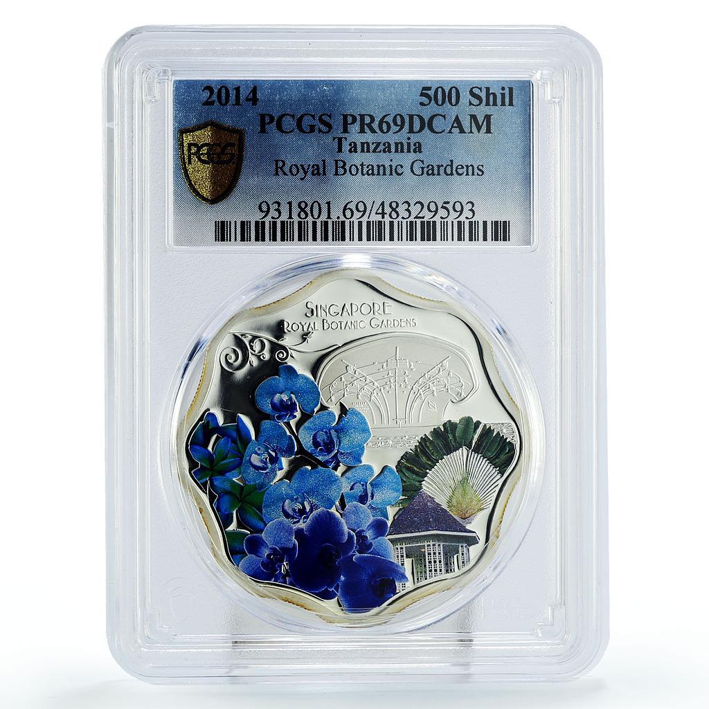 Tanzania 500 shillings Singapore Botanic Gardens PR69 PCGS silver