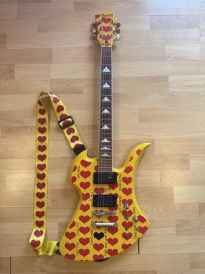 Yellow Heart Guitar Burny MG-145S hide | eBay