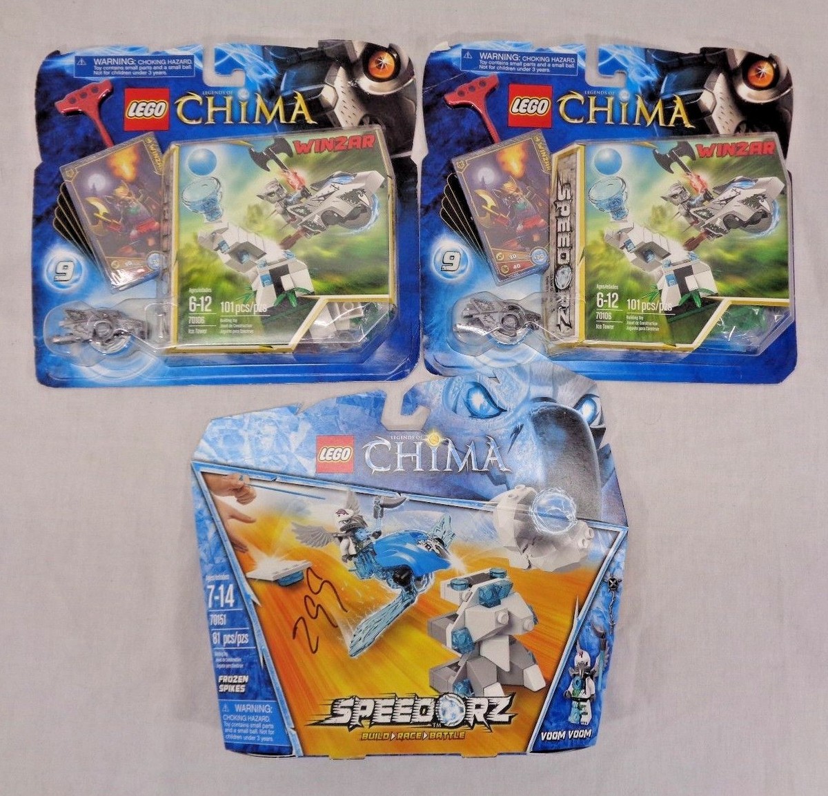 LEGO Chima Winzar 70106 X2 & Speedorz Voom Voom 70151 - Lot of 3