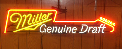 MILLER GENUINE DRAFT BEER NEON SIGN - MGD - GUITAR - ORIGINAL | eBay