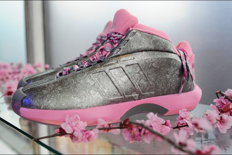 Adidas Crazy 1 Florist John Wall Sz 8 Pink Floral Silver Kobe