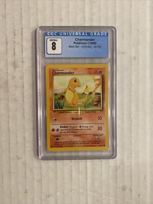 Pokemon TCG Charmander 46/102 Base Set Graded Pokemon Card CGC 8