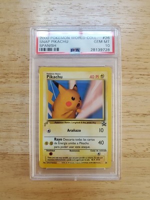 Pokemon PSA 10 GEM MINT 2000 Snap Pikachu Spanish World Collection