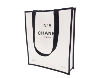 CHANEL N ° 5 No 5 100th Anniversary Tote Bag White × Black Novelty