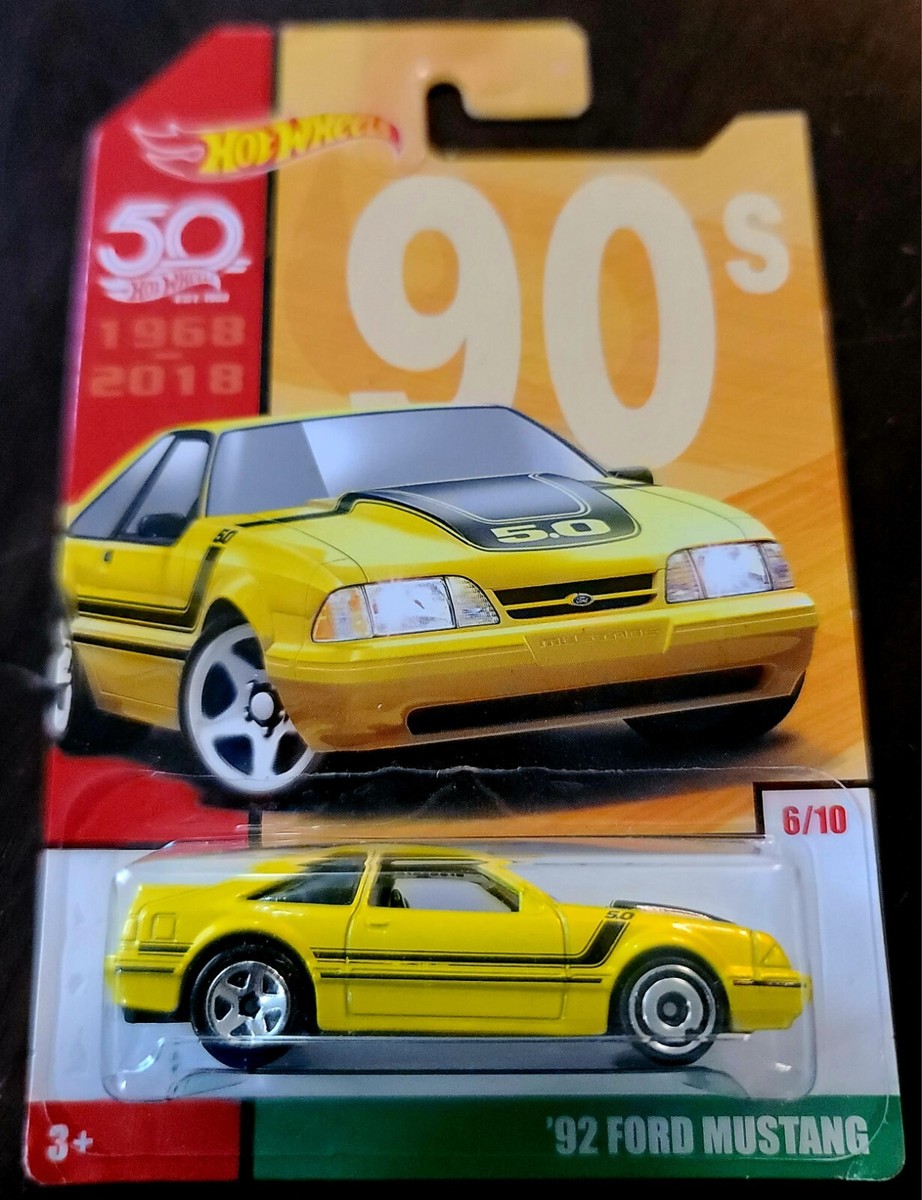 Hot Wheels 2018 50th Anniversary Throwback '92 Ford Mustang Yellow