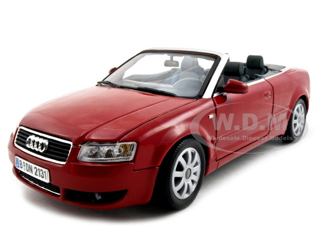 2004 AUDI A4 CONVERTIBLE RED 1:18 DIECAST MODEL CAR BY MOTORMAX
