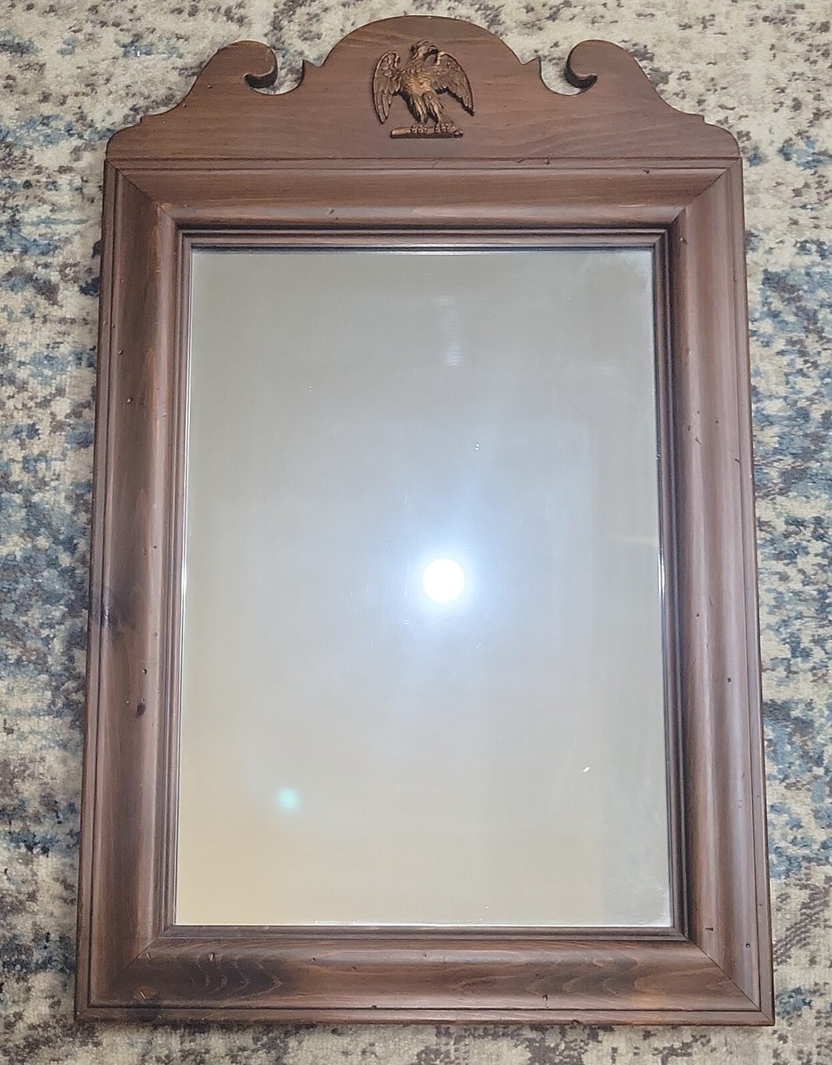 Ethan Allen Pine Old Tavern Wood Mirror Eagle Crest 29