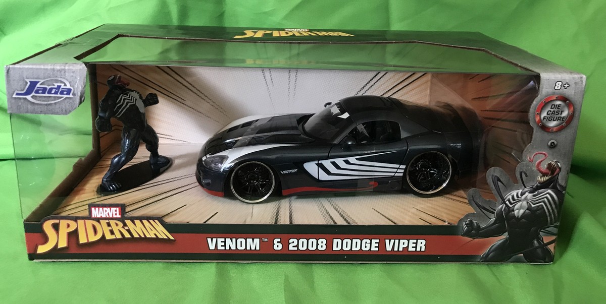 Jada Marvel Spiderman Venom 2008 Dodge Viper 1:24 Diecast Car NEW