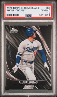 Graded 2024 Topps Chrome Black Shohei Ohtani #85 Baseball Card PSA