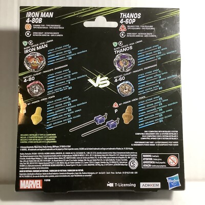 Beyblade X Marvel Collaboration Iron Man 4-80B vs Thanos 4-60P NEW
