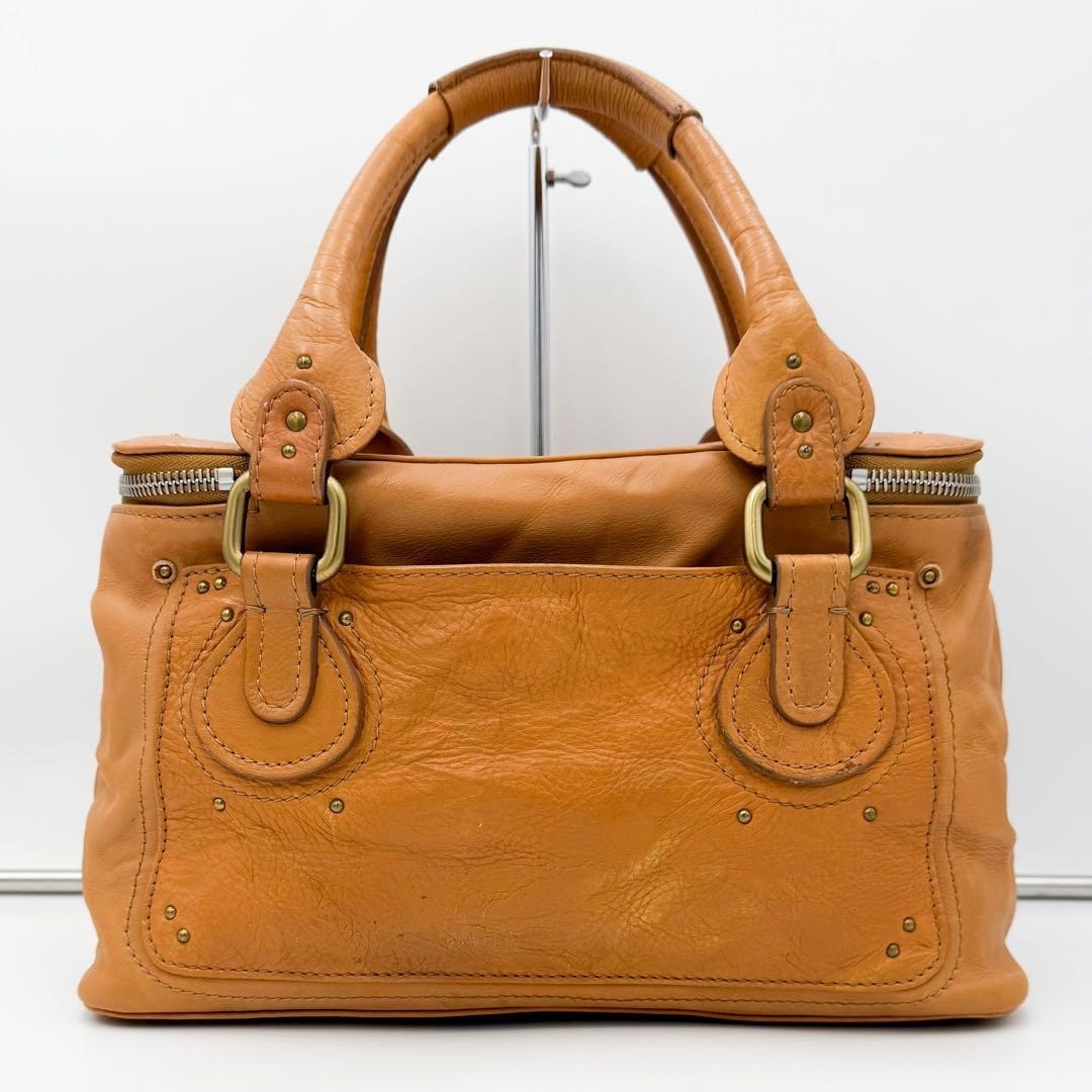 Chloe Paddington Leather Vanity Satchel Handbag Camel Brown