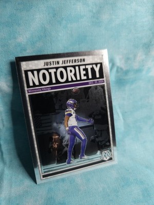 2025 Mosaic Football #6 Justin Jefferson NOTORIETY INSERT- Vikings