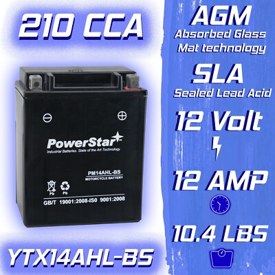 YB14L-A2 Motorcycle Battery for KAWASAKI ZX1100-C Ninja ZX-11