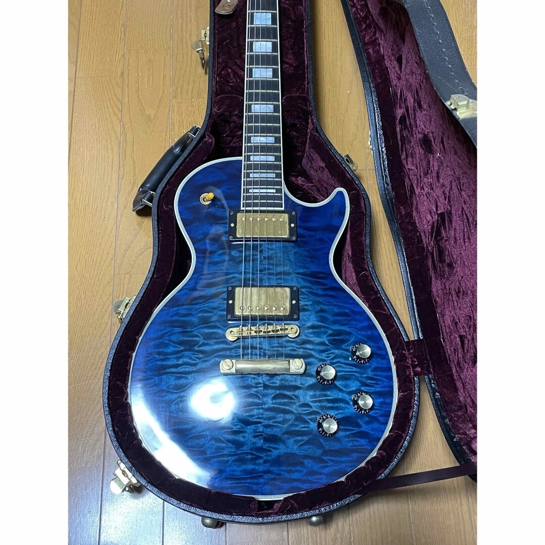Electric Guitar Gibson Les Paul Custom Indigo Blue Quilted Top S/N