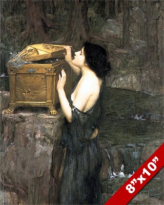 OPENING PANDORA'S BOX GREEK MYTHOLOGY OIL PAINTING ART REAL CANVAS