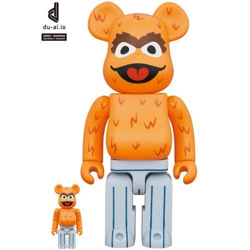 400% & 100% Bearbrick set - Oscar The Grouch - Original Orange