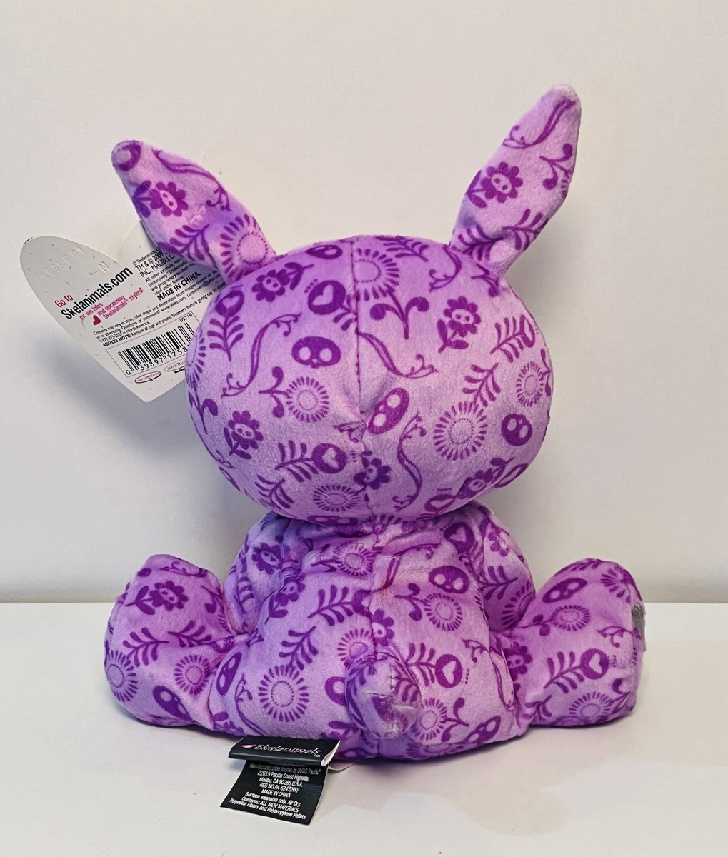 RARE Skelanimals JACK The RABBIT Purple Lavender Floral Pattern