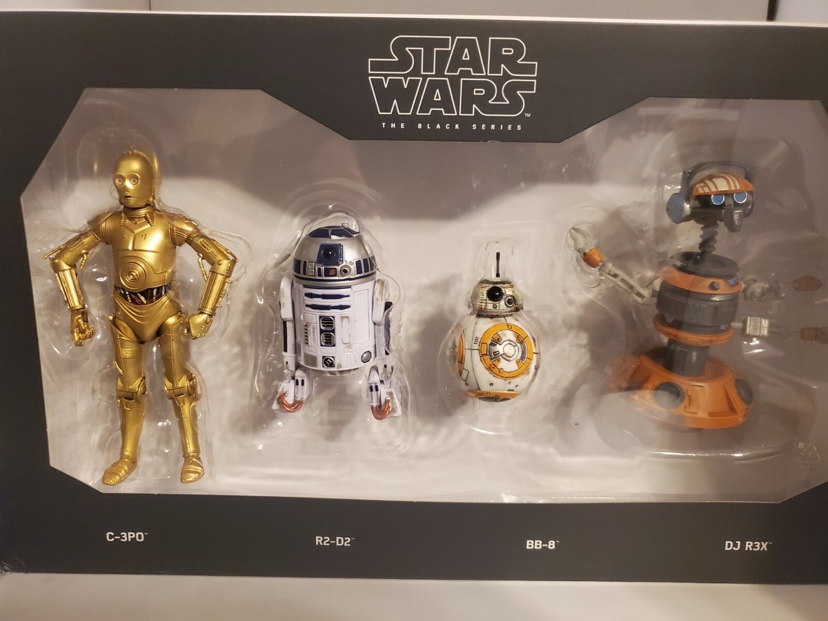 Star Wars Black Series Droid Depot C-3PO R2-D2 BB-8 DJ-R3X Open