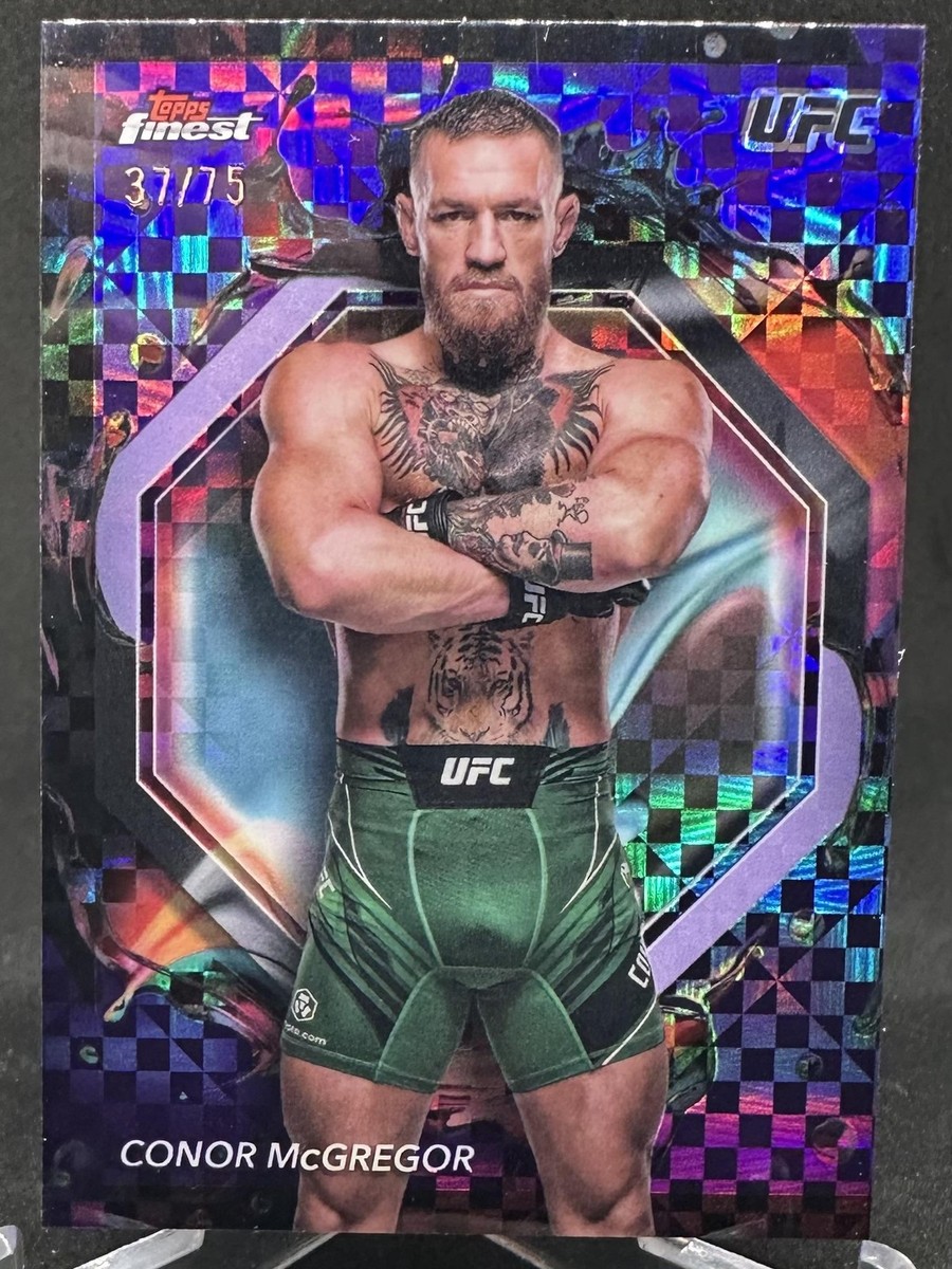 Conor McGregor 2024 Topps Finest UFC Purple Checkerboard Refractor