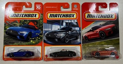NEW 2025 Matchbox Mercedes-Benz AMG SL 63 BLUE, BLACK & ORANGE LOT