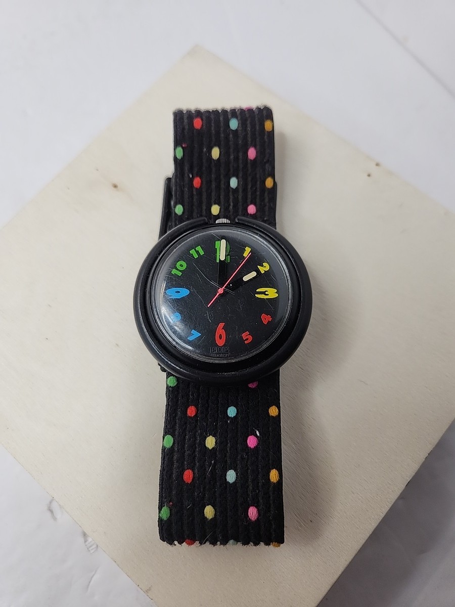 Rare Rainbow Dots Swiss Pop Swatch Watch 1980s | New Battery