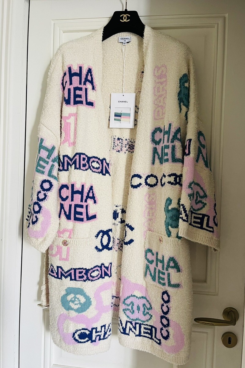 NWT CHANEL LOGO MANIA 23P CARDIGAN SIZE FR46 | eBay