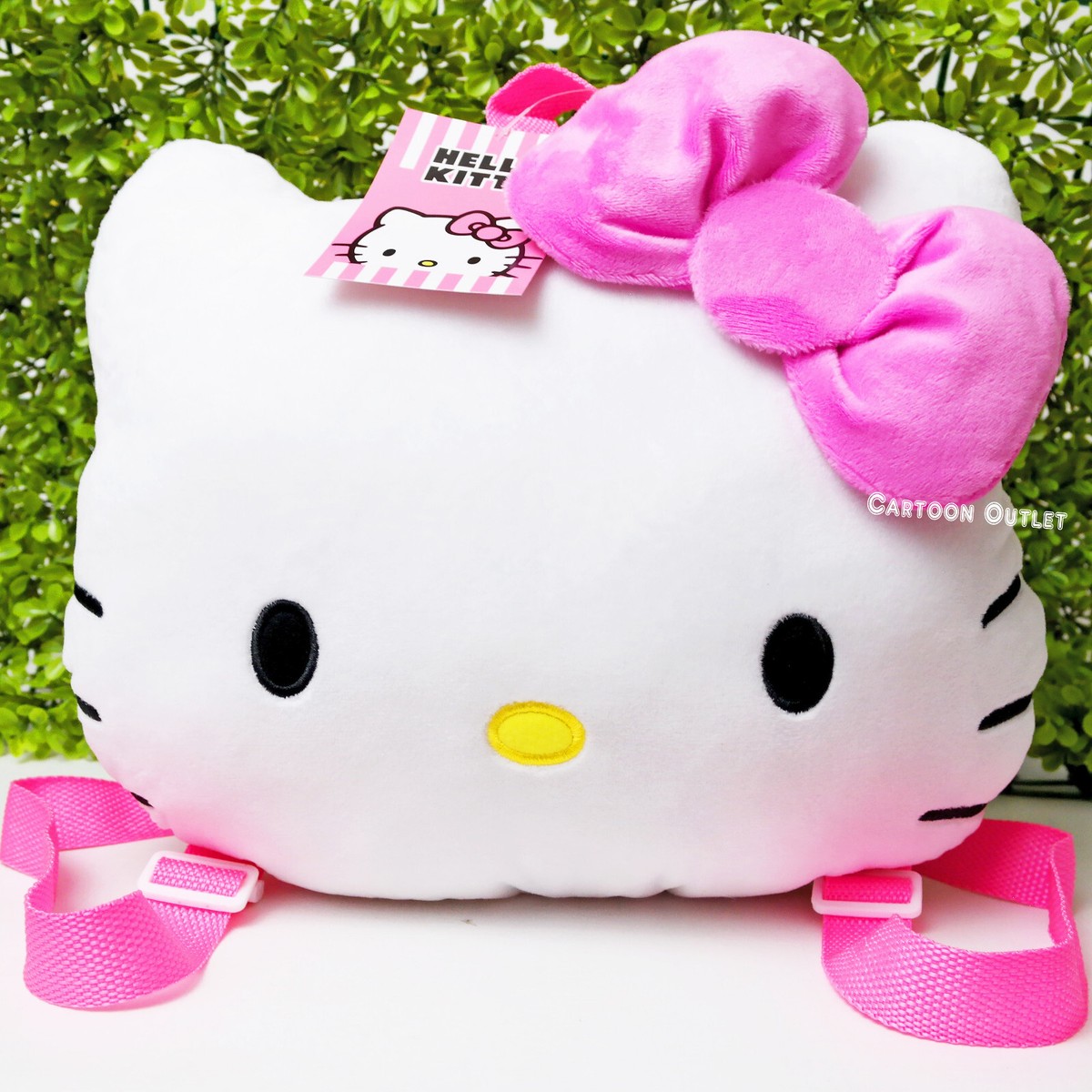 Sanrio Hello Kitty Head Shaped Plush Backpack 10x13
