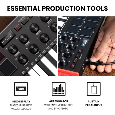 Akai MPK Mini MK3 USB MIDI Controller 25 Keys Beat Maker Music