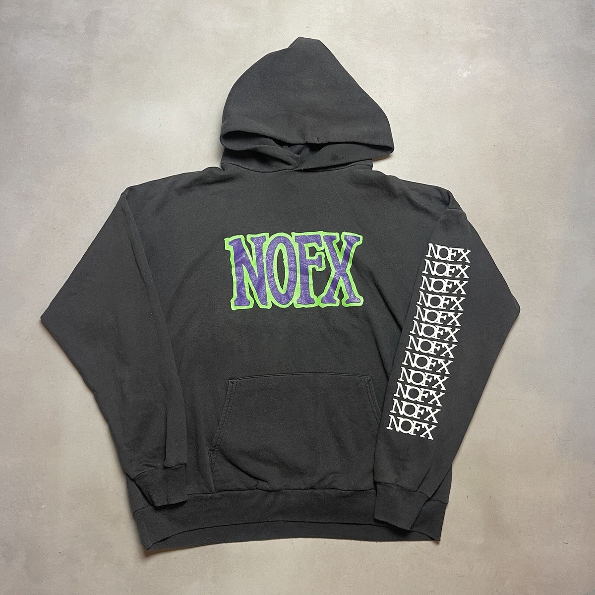 Vintage 90's NOFX Hoodie Sweatshirt Fat Wreck Chords Official Tour