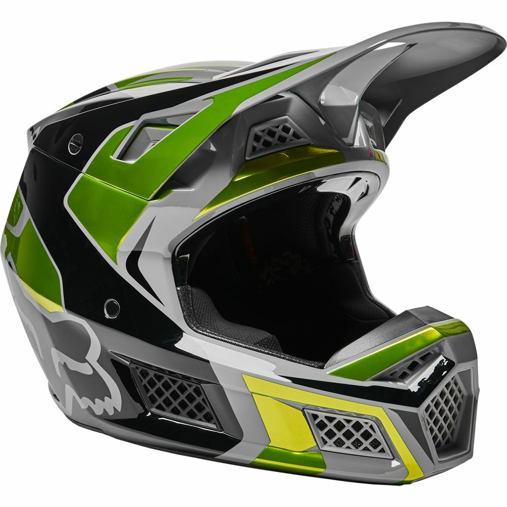 New Fox Racing V3 RS Mirer Helmet, Flo Yellow, X-Large, 28028-130