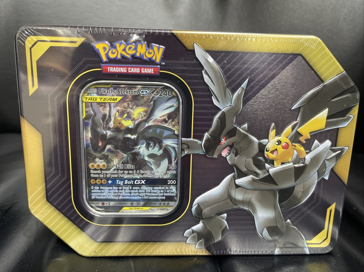 Tag Team Tin Pikachu & Zekrom GX Factory Sealed Pokemon Tin. | eBay