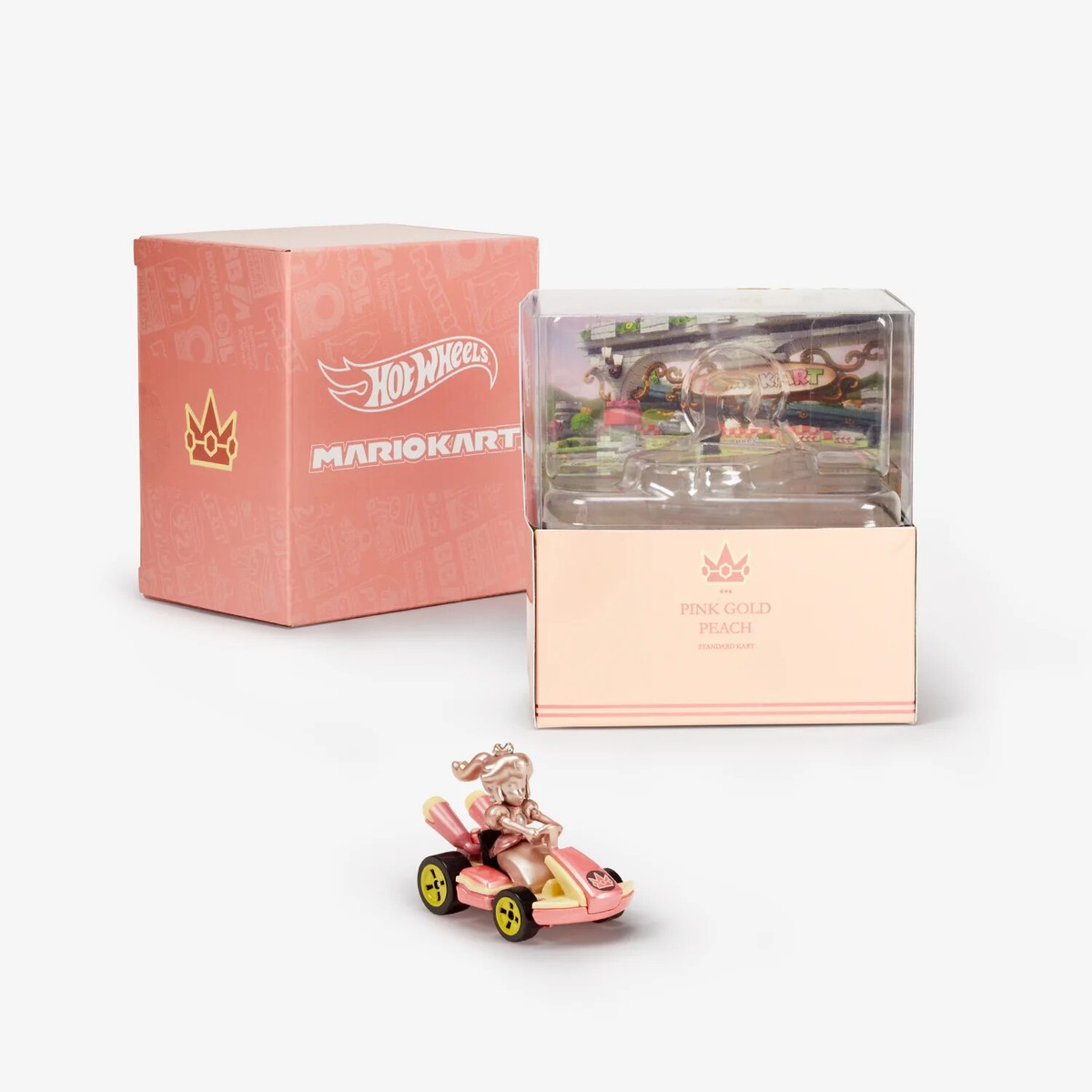 SDCC Hot Wheels Mario Kart Pink Gold Peach Collectible Vehicle