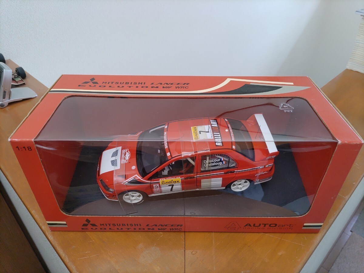 Autoart 1/18 Mitsubishi Lancer Evolution VII WRC #7 Diecast Model