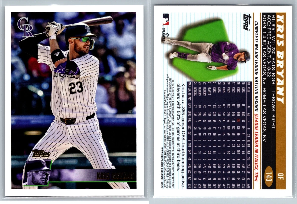 Kris Bryant Baseball Trading Cards for sale | eBay