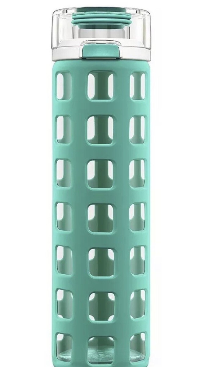 Ello Pure BPA-Free Go Glass Water Bottle with Lid, 20 oz Mint Teal
