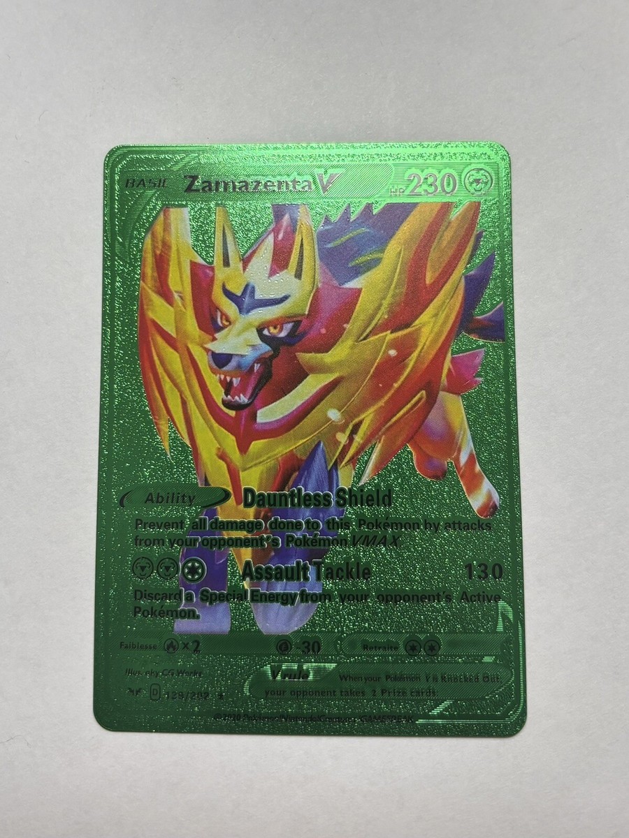 Zamazenta V - Green Foil Display Card - Fan Art Custom 230HP NM | eBay