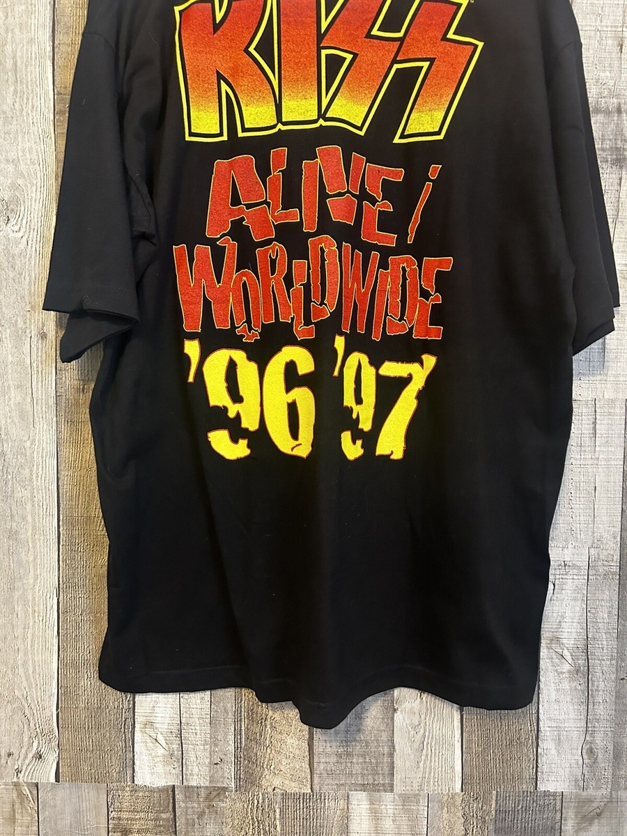 Vintage Kiss Alive Worldwide Shirt 96' 97' Tour Concert 90s Band