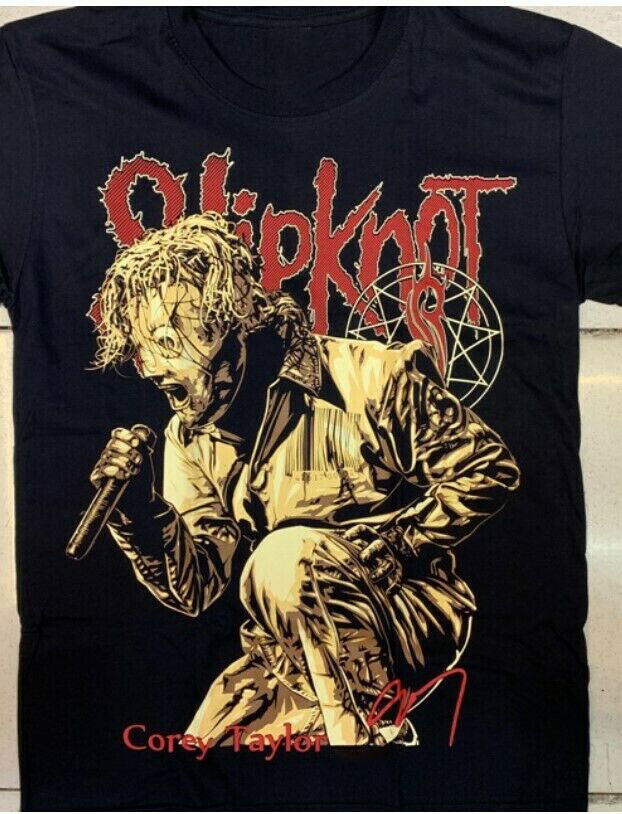 Slipknot Band Corey Taylor T-shirt Black Cotton Tee All Size S-5XL