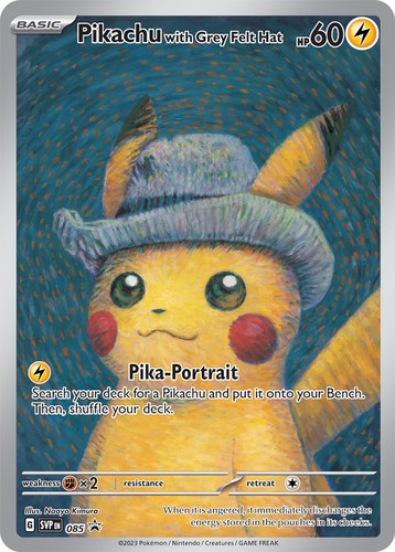 Pikachu With Grey Felt Hat 085 Promo Card Pokemon Van Gogh Museum