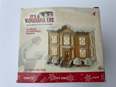 Enesco It's A Wonderful Life Illuminated Village City Hall Series