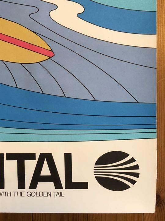 70's Real Original Continental Airlines Hawaii Peter Max Poster